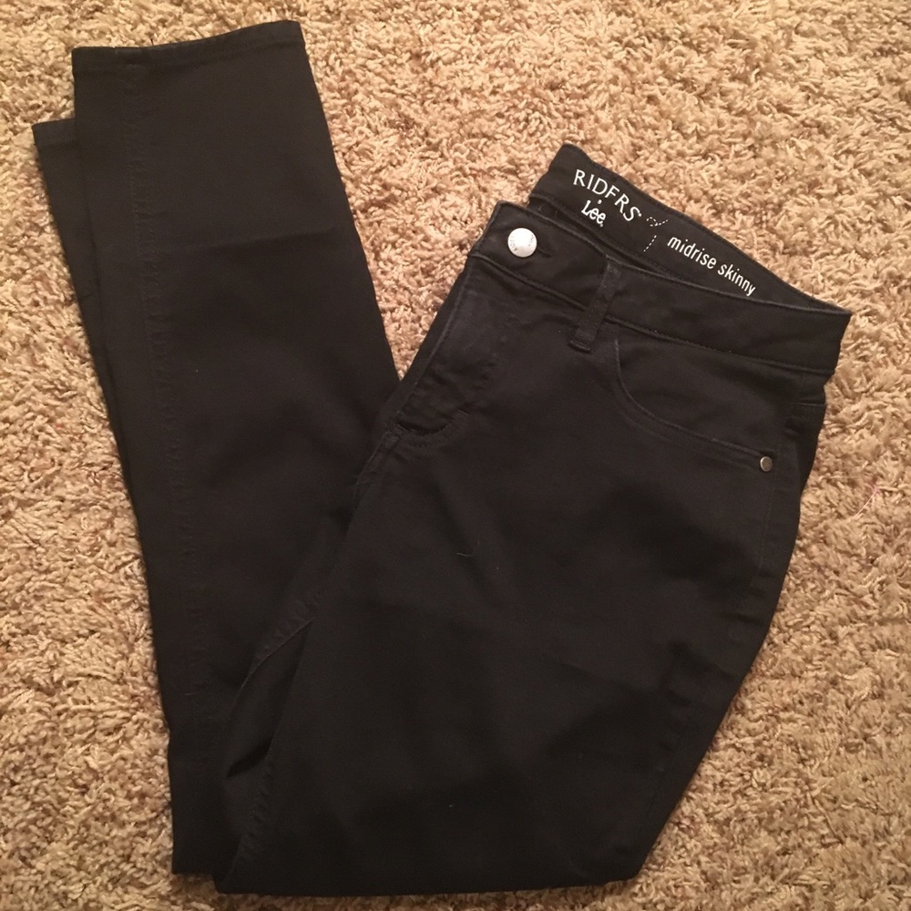 Black Lee riders midrise skinny jeans